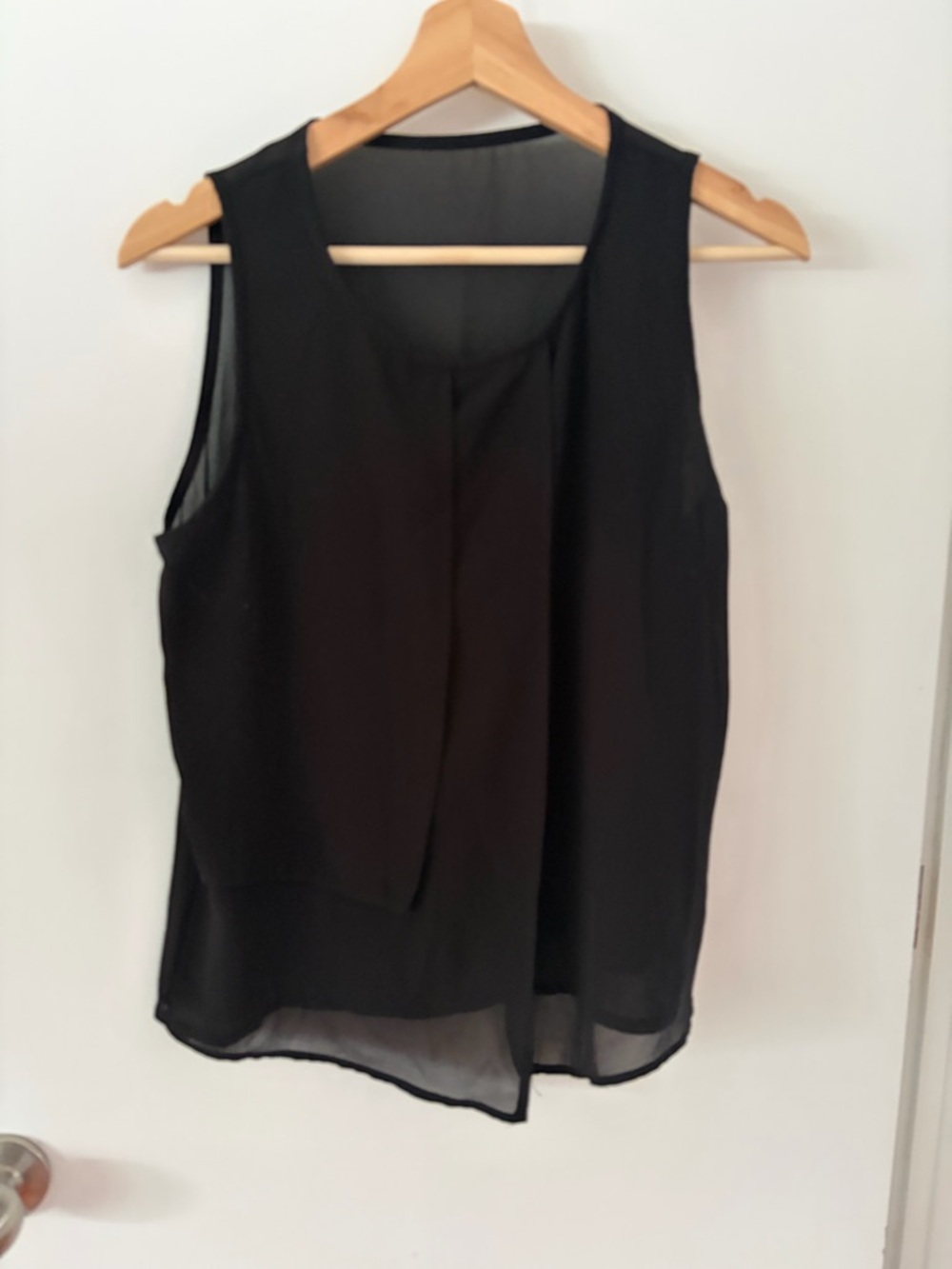 Sleeveless Black Chiffon Layered Tank Top - Classic Women's Top